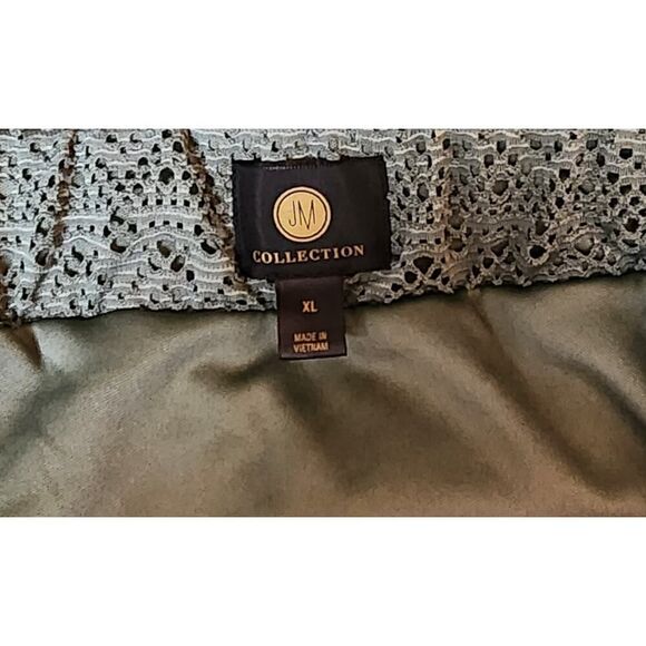 JM Collection New Womens Size XL Green Eyelet Pull-On Boho Chic Midi Skirt - Picture 8 of 8